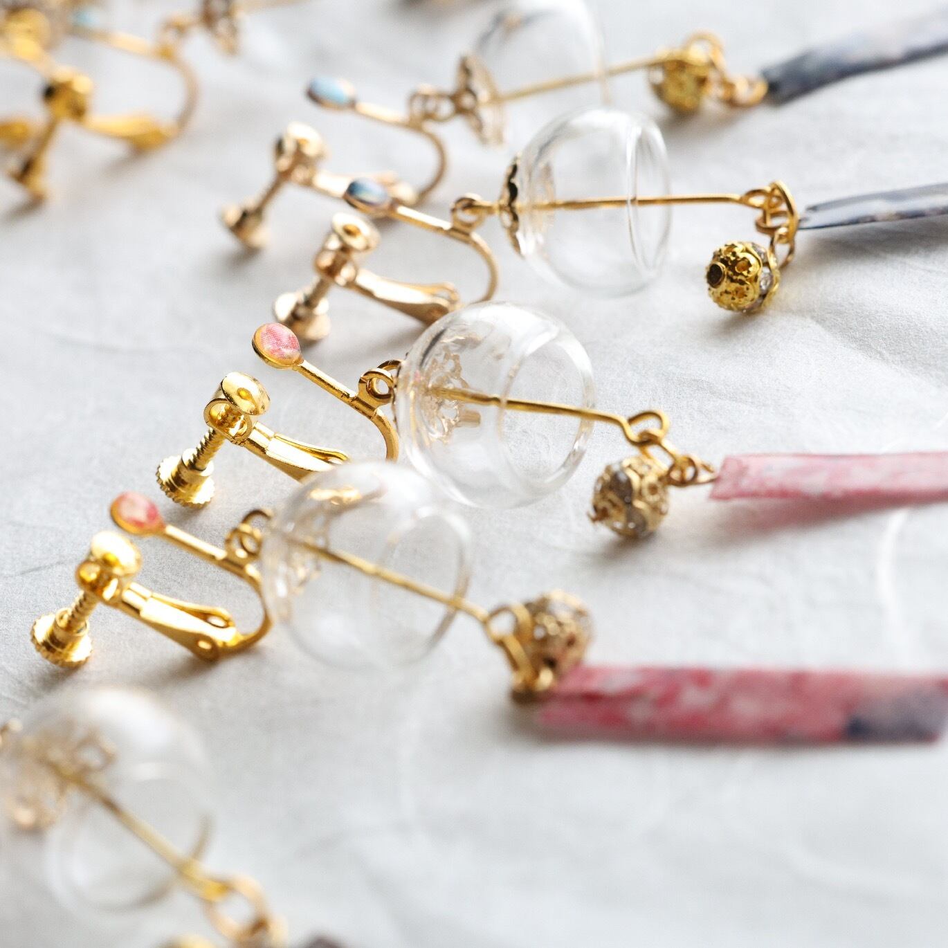 十種・風鈴 - 和風 ハンドメイドイヤリング（ピアスに変更可/耳飾り