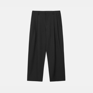 ダブルプリーツドレープワイドカジュアルパンツ　0751