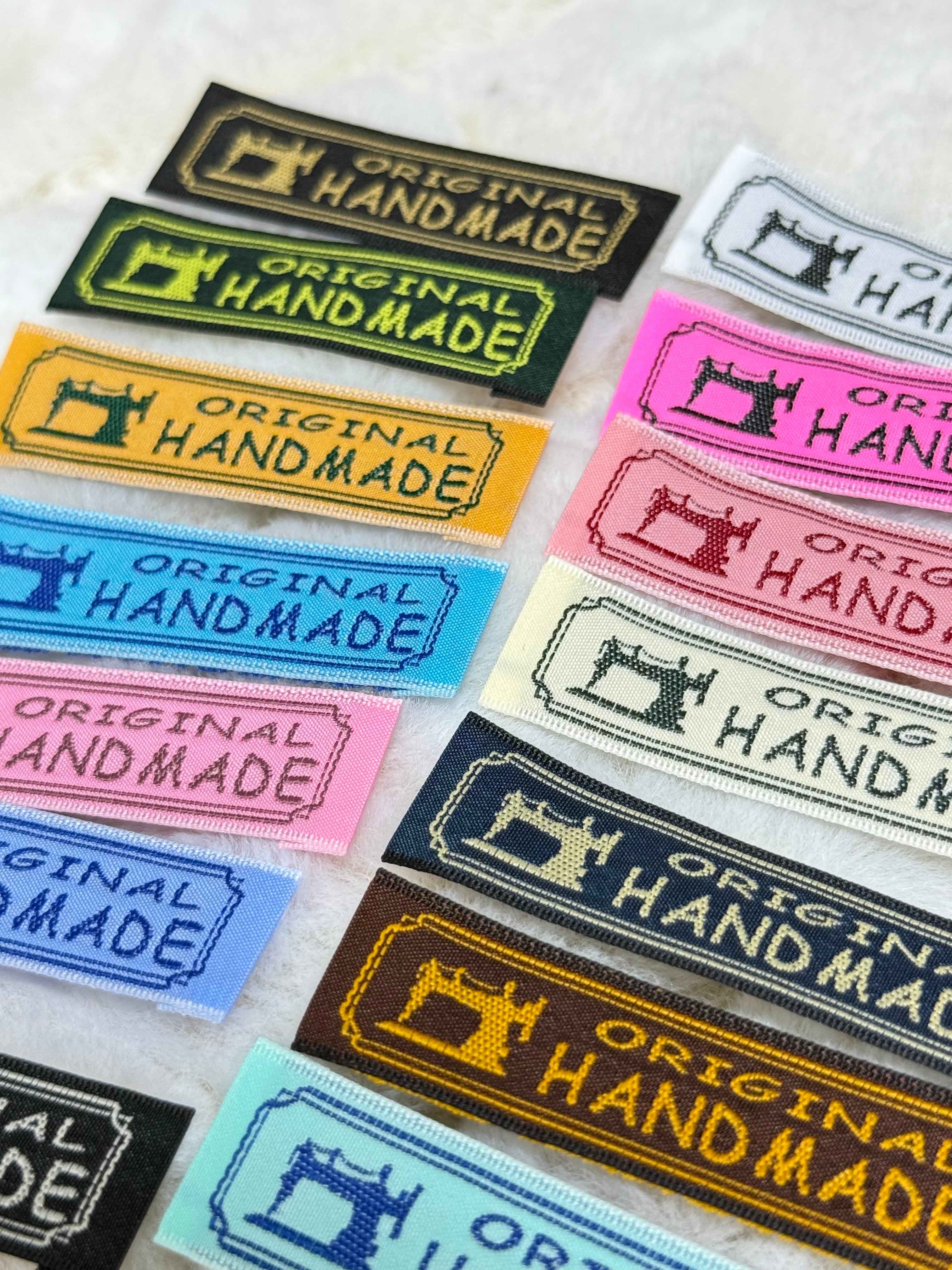 色見本 ネームタグ 織ネーム ハンドメイド ミシン織ネーム original handmade 10枚セット配色お任せ | はるじぃの