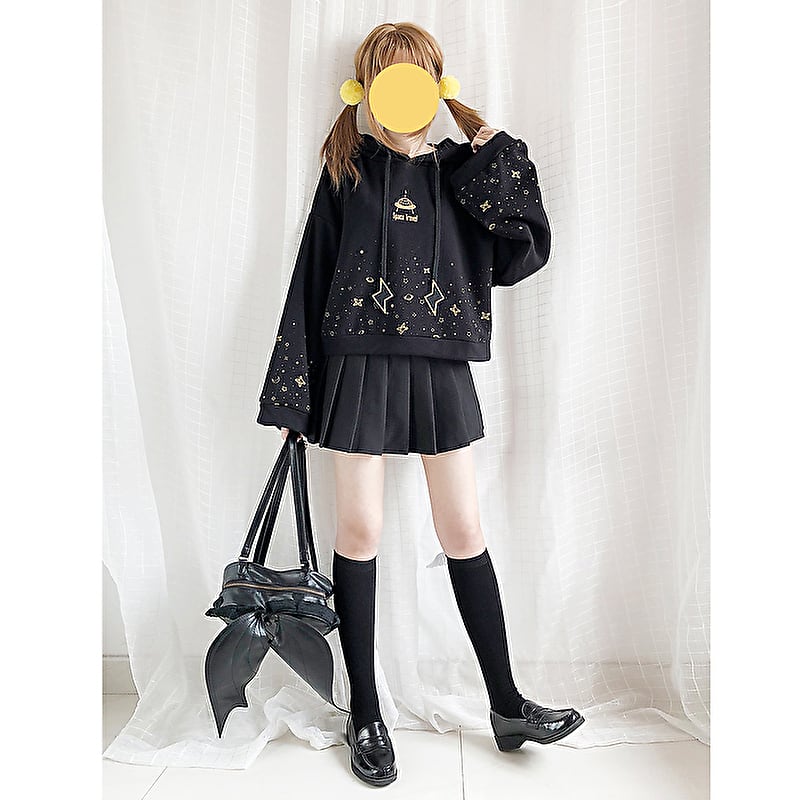 サブカル 服 地雷系 通販 Catwish ロリータ JK制服 甘め ガーリー ミニスカ ブラック プリーツスカート 可愛い ロリータ