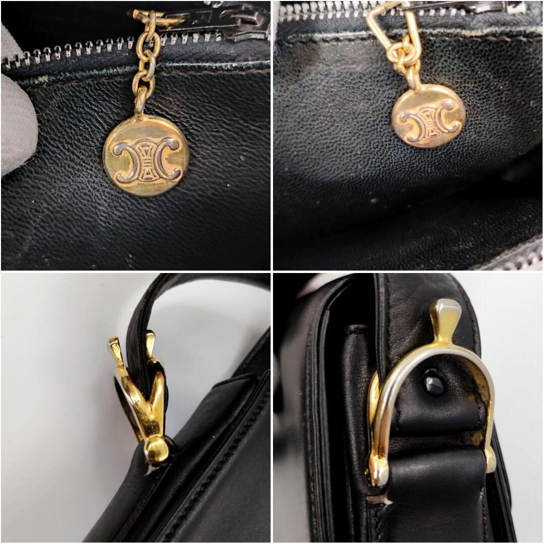 極美品　CELINEアクセサリーポーチ　ハンドバッグ　マカダム柄　ゴールド金具 美品〉 CELINE セリーヌ アクセサリーポーチ ハンドバッグ マカダム柄