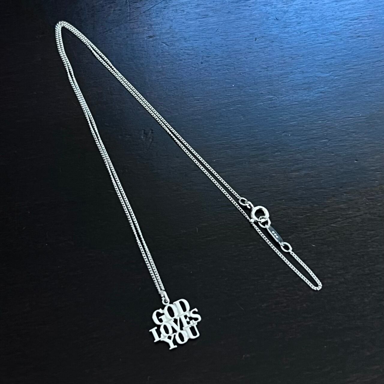 VINTAGE TIFFANY & CO. GOD LOVES YOU Charm Necklace Sterling Silver
