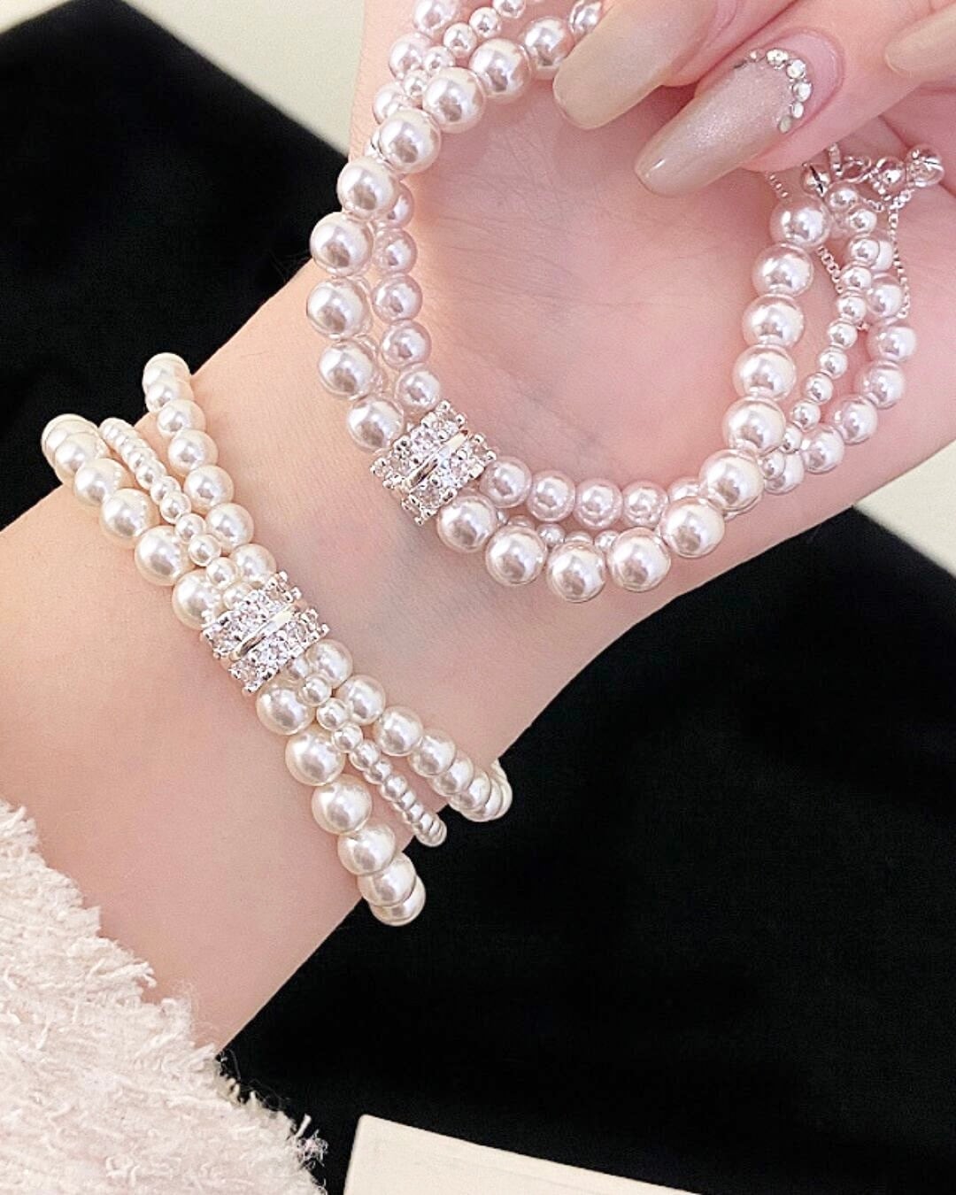 トリプルストランドパールブレスレット(3 colors) 2508522