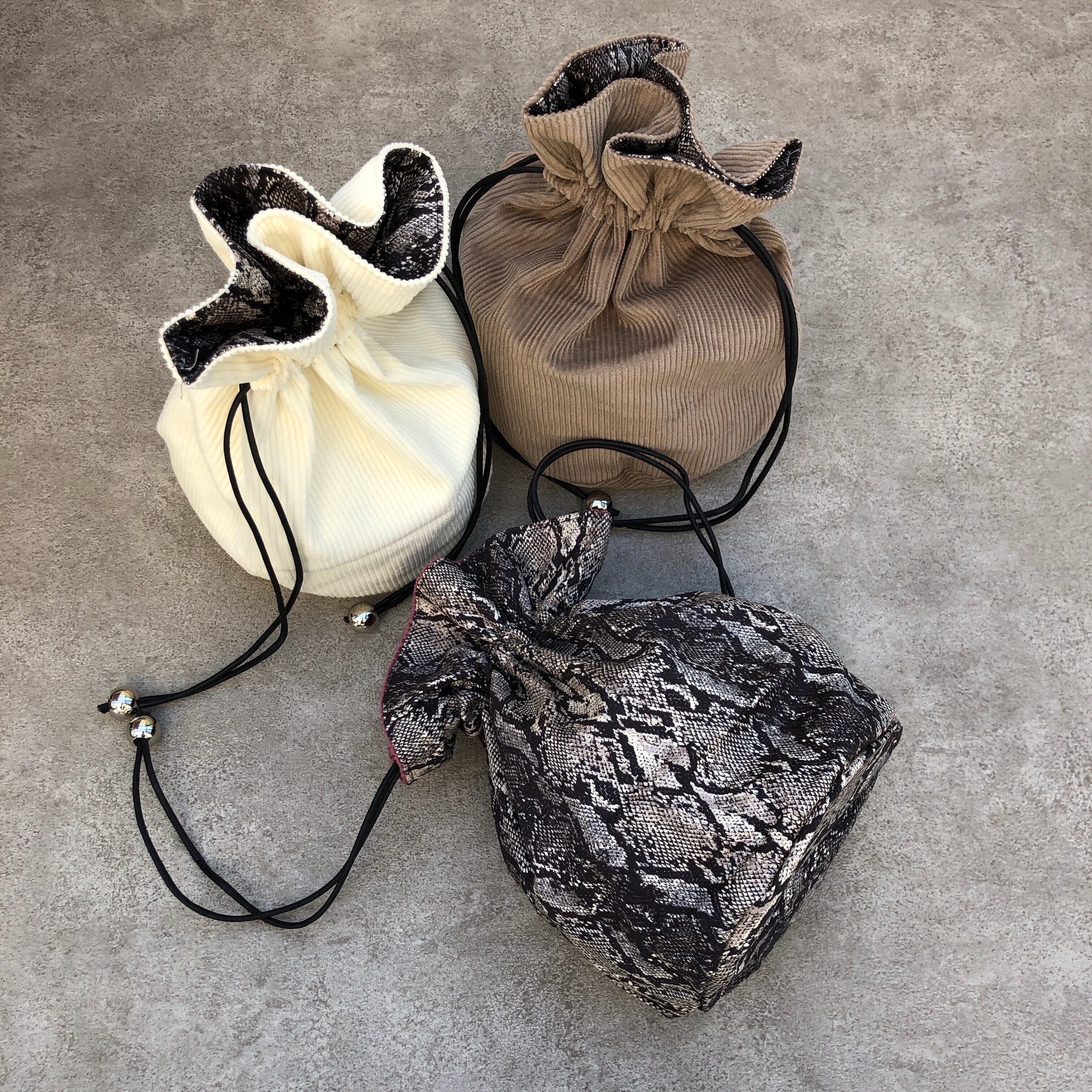 リバーシブル巾着bag 丸底 | Bff.factory