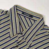 BURBERRY BLACK LABEL バーバリー ブラックレーベル ストライプ 天竺 半袖 ポロシャツ 3/マルチ メンズ 三陽商会