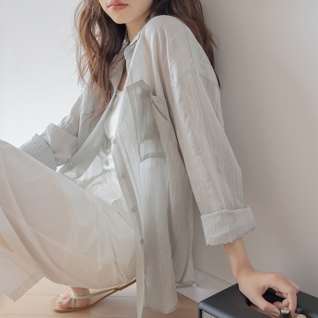 thin slit long sleeve shirt