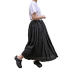 R&D.M.Co-/OLDMAN'S TAILOR garment dye gauze gather skirt black