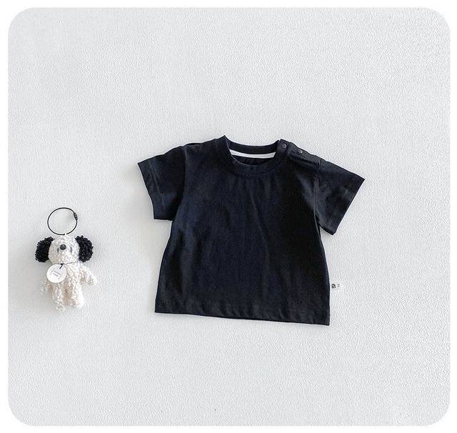 【セット】ブラック半袖Tシャツサロペットロンパースセット - 11