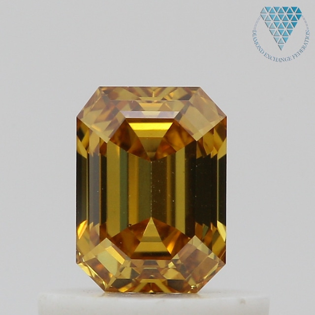 0.56 ct FANCY DEEP YELLOW-ORANGE VS2 EMERALD GIA 天然  ダイヤモンド ルース