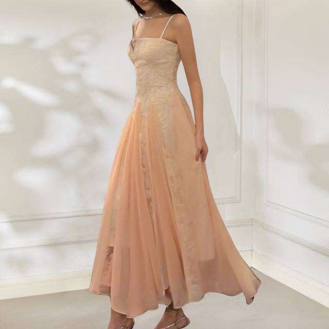 Long length dress silhouette 　00155