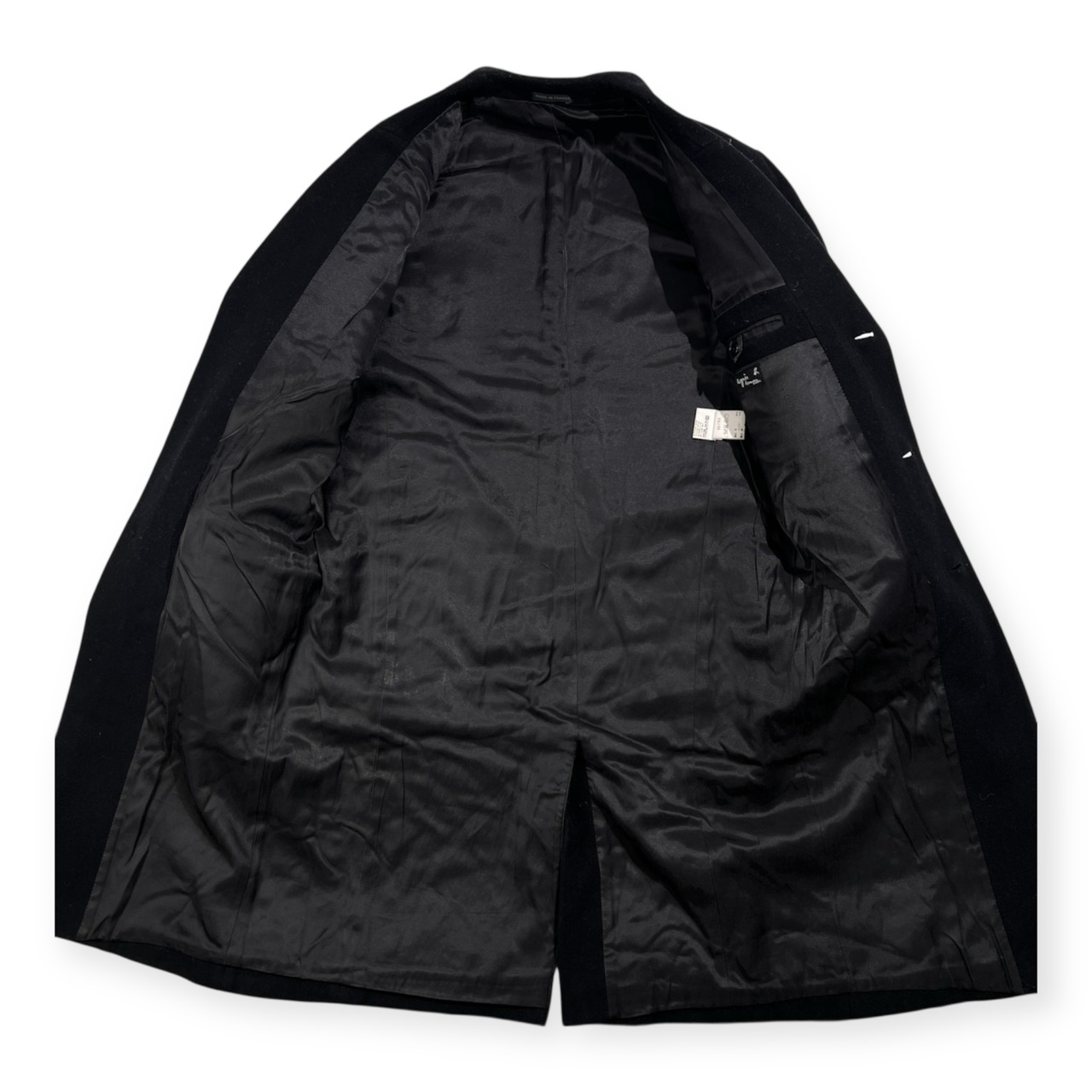 90s 00s フランス製 agnes b. homme アニエスベー オム メルトン ウール チェスターコート サイズ 1 /ブラック/ビンテージ/オールド