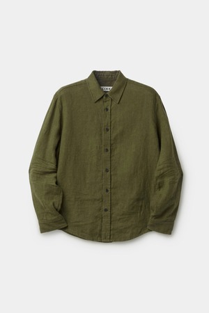 [COOR] Embossing Pointed Linen Texture Shirt (Washed Khaki) 正規品 韓国ブランド 韓国通販 韓国代行 韓国ファッション クール クーア クアー 日本 店舗