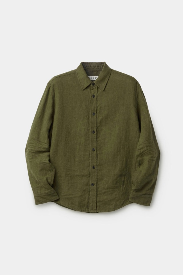 [COOR] Embossing Pointed Linen Texture Shirt (Washed Khaki) 正規品 韓国ブランド 韓国通販 韓国代行 韓国ファッション クール クーア クアー 日本 店舗
