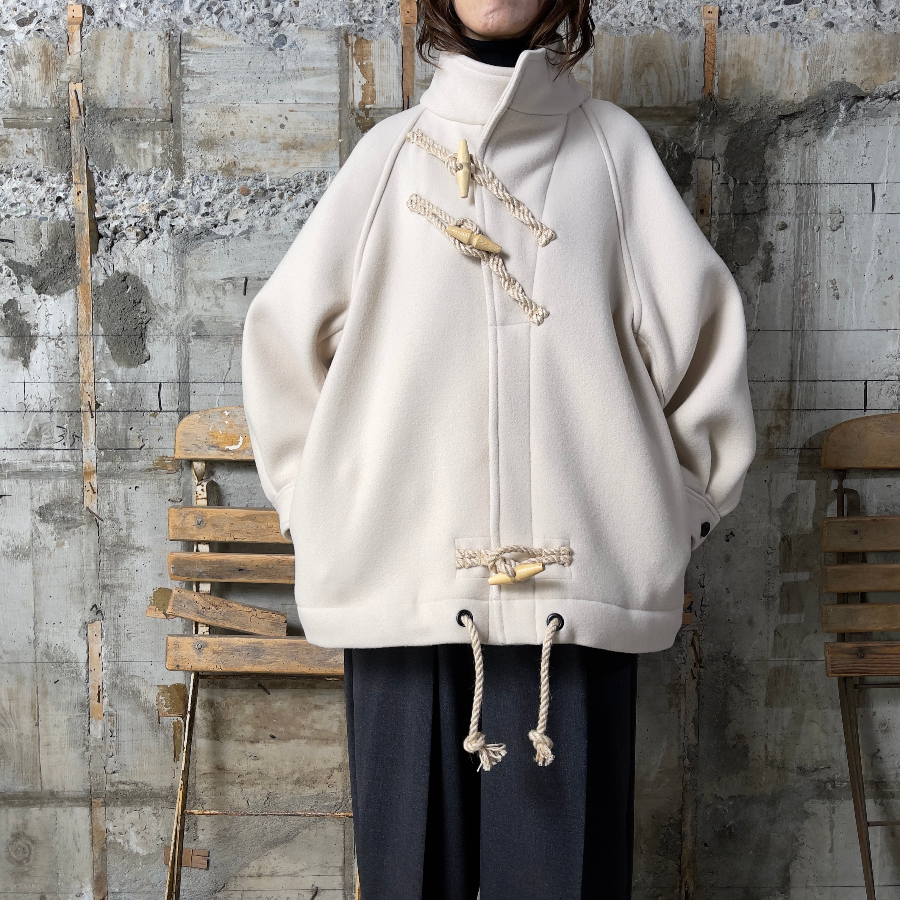 HYKE DOUBLE FACE DUFFLE JACKET あふ サイズ1 