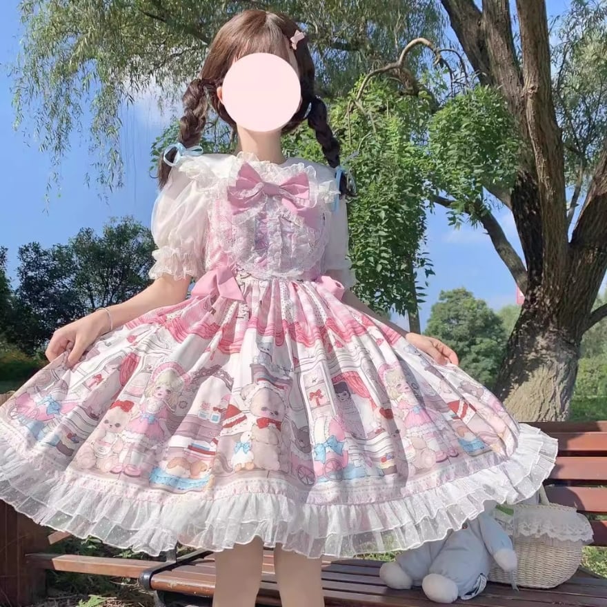 ゆめかわ ジャンパースカート チェック柄 アニマルプリント柄 かわいい