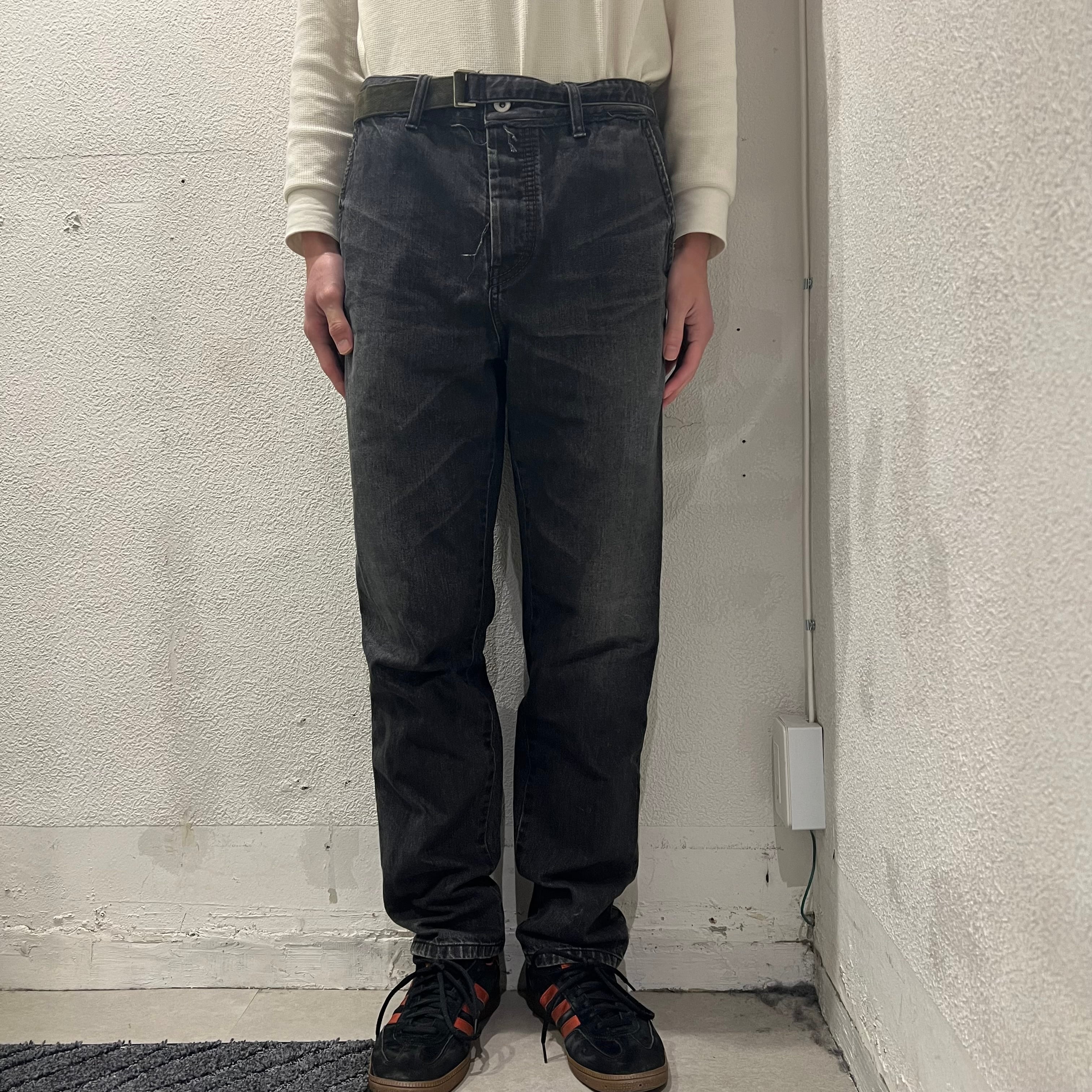 sacai サカイ ベルト付デニムパンツ 179cm63kg SIZE記載なし ...