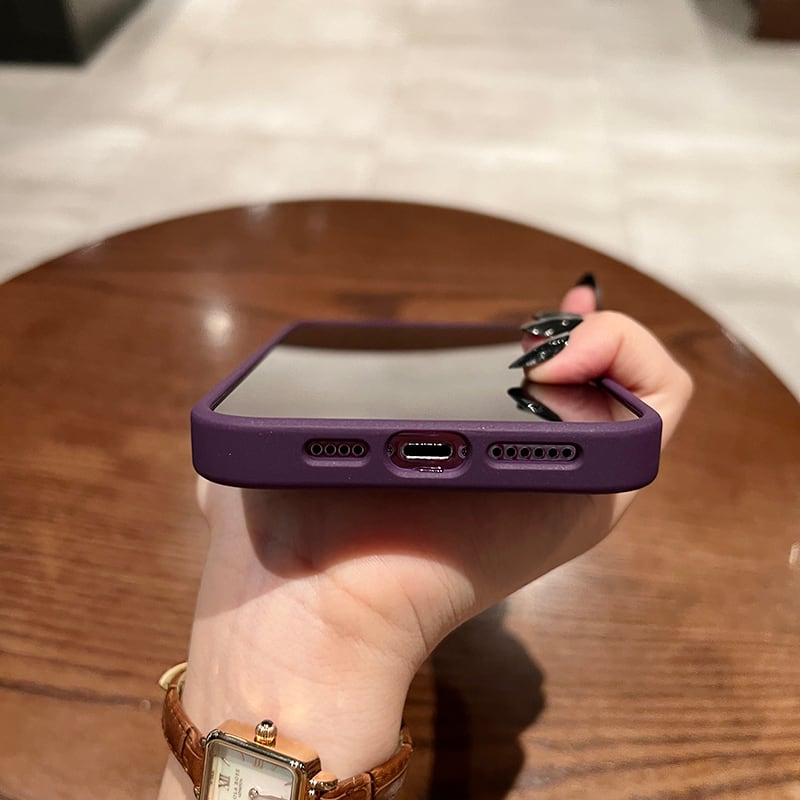 iPhone14 Pro Max 14ケース 透明 紫 高級感 ディープパープル