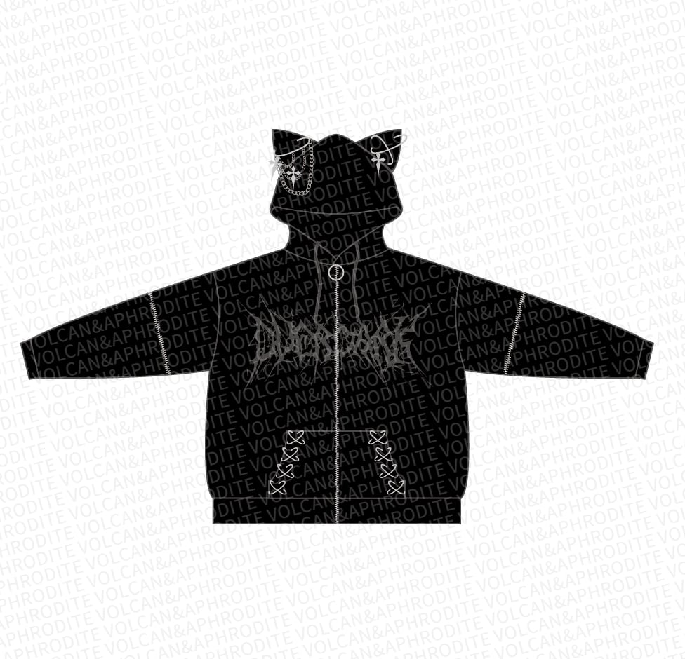 【近日発売予定】新作★ネコ耳ロゴZIPパーカー(薄手)