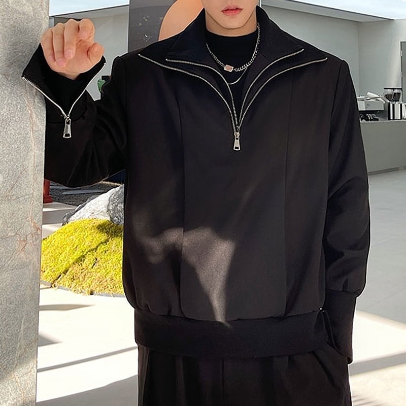 ダブルカラー ジップアップ プルオーバージャケット LB0458