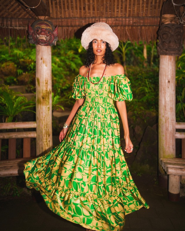 Fancy Satin Shirred Dress