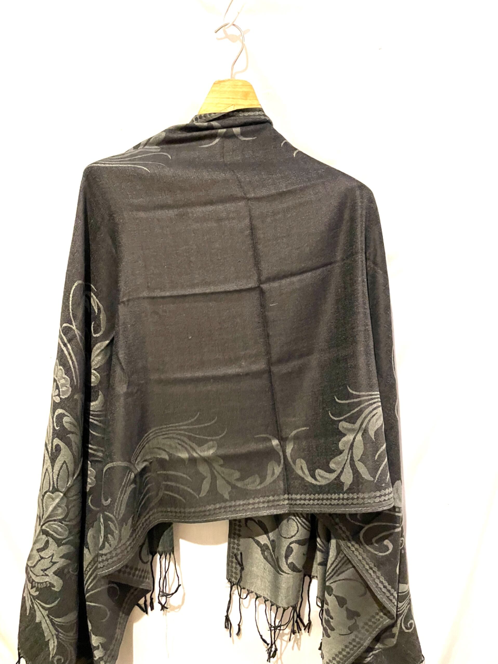 ストール リバーシブル 春 秋 冬 マフラー アジアンストール 柄 パーティー 結婚式 エスニック 大判ストール アウトドア キャンプ q ブラック アジアン雑貨 No 16 アジアン雑貨 Asian Mrk