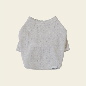 【予約】[ togethering ] Eyelet Crop T-Shirt｜Oatmeal