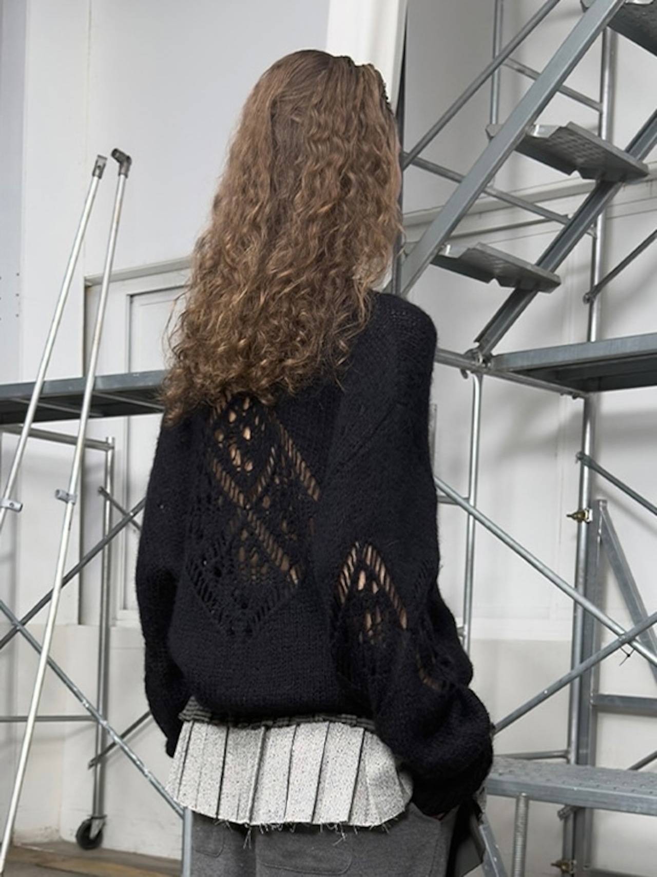 【25AW】OPEN YY オープン ワイワイ / ALPACA ARGYLE POINTELLE PULLOVER / プルオーバー - 5