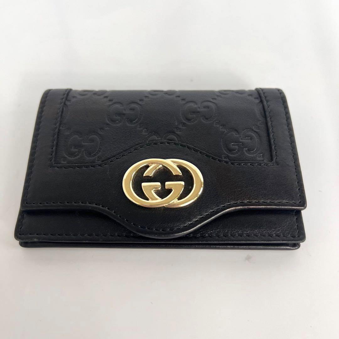 GUCCI 名刺入れ GGロゴ付き GUCCI GGロゴ 名刺入れ 黒