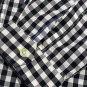 R.NEWBOLD アールニューボールド ギンガムチェック 長袖シャツ L/ブラック ホワイト系 メンズ