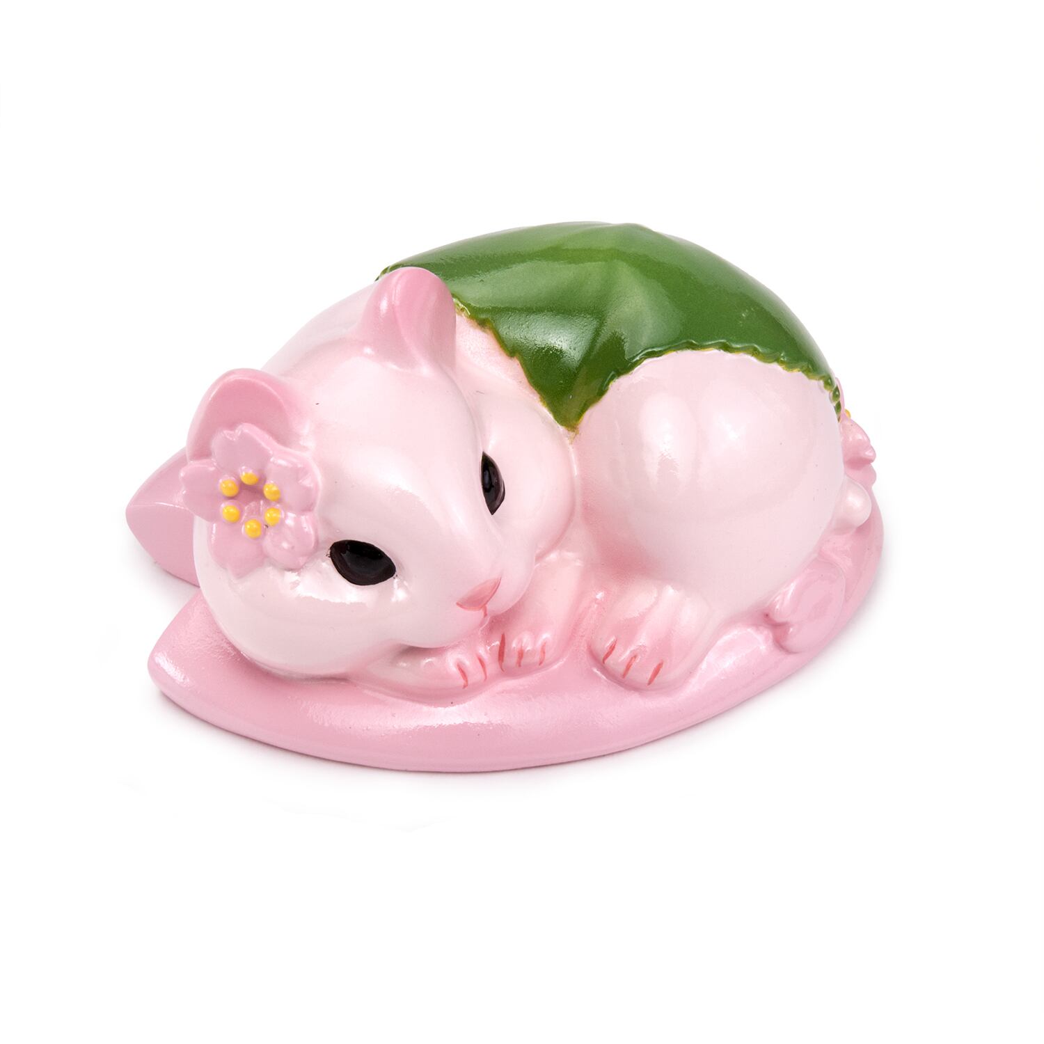 桜餅 お花見 ハムスター 置物 さくら 桜の葉 ハンドメイド HS-7044