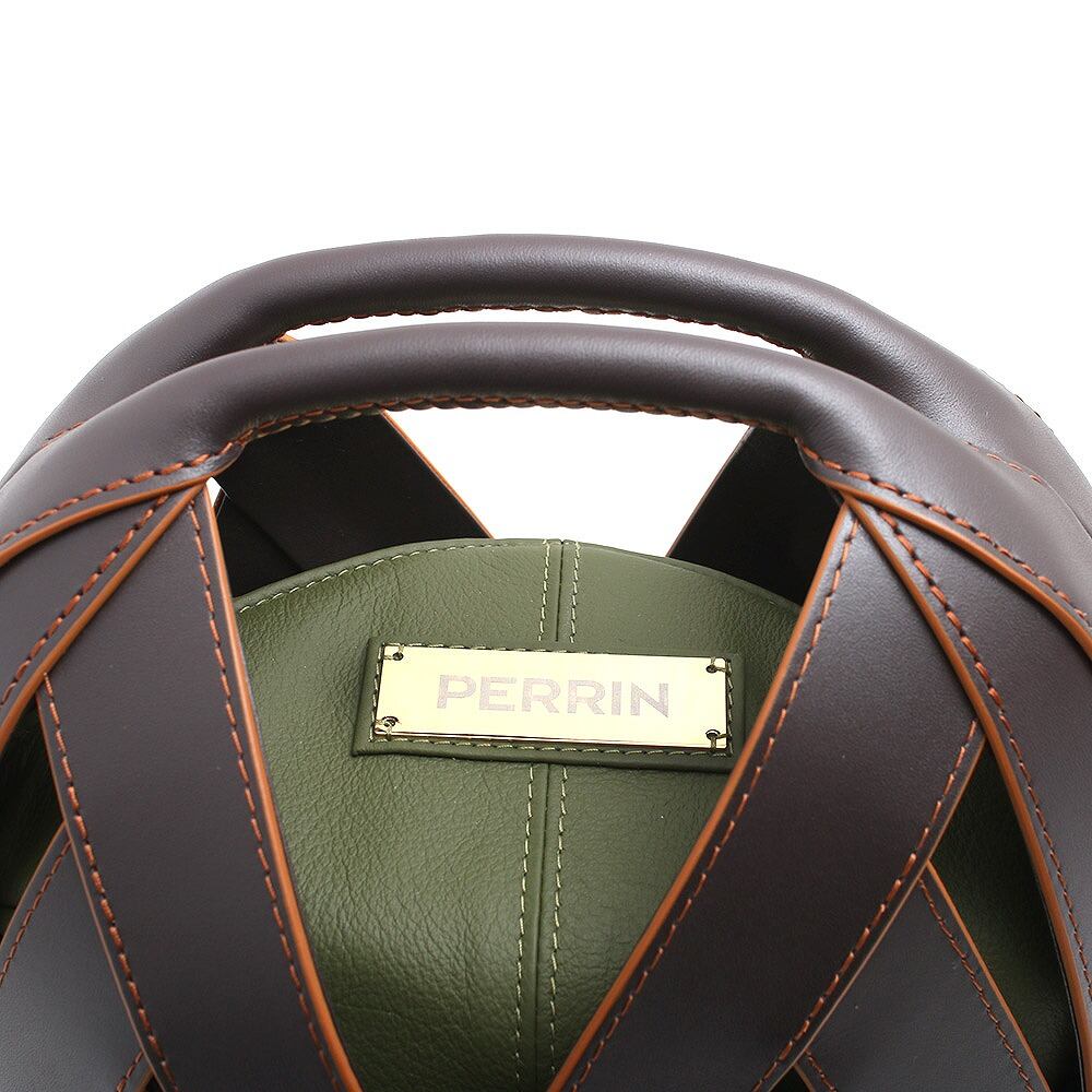 ペランパリ ショルダーバッグ RIV31CALWG ESPRESSO KHAKI レディース プチパニエスモール ダークブラウン カーキ ペランパリ PERRIN PARIS ショルダーバッグ RIV31CALWG-ESPRESSO-KHAKI