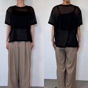 sideslit sheer tee/black