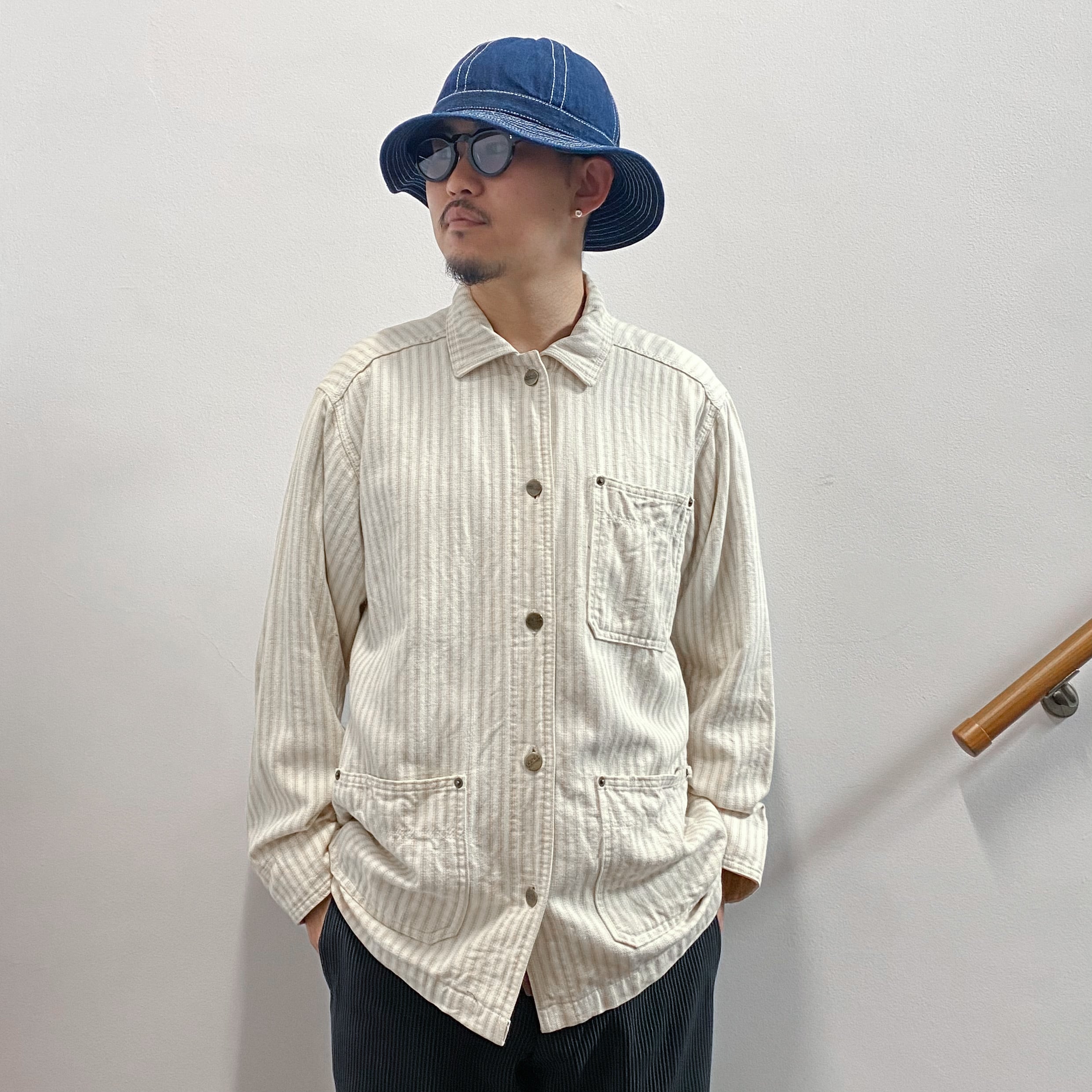 80-90's USA製 LL Bean Hickory Stripe Coverall S / エルエルビーン ...