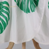 フラダンス 衣装 ワンピース ドレス マーメイドライン エムエムジェイ ホワイト系 MermaidLine MMJ 日本製 モンステラ柄 スリット かわいい 綺麗 鮮やか 華やか 明るい ハワイアン アロハ ハワイアンプリント フラ ダンス レッスン 練習