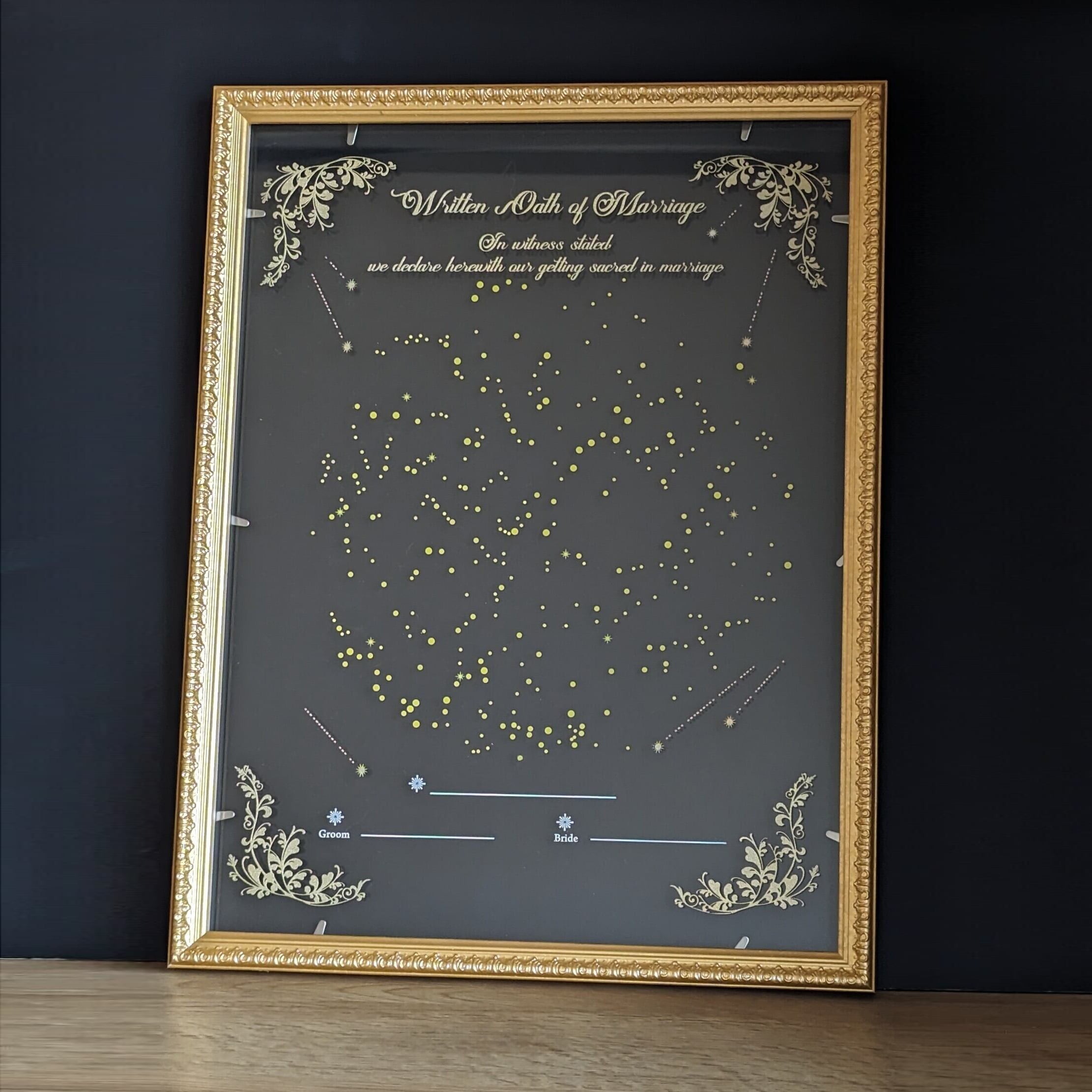 参加型ウェルカムボード【星座の結婚証明】星空｜ガラスとアクリルの2