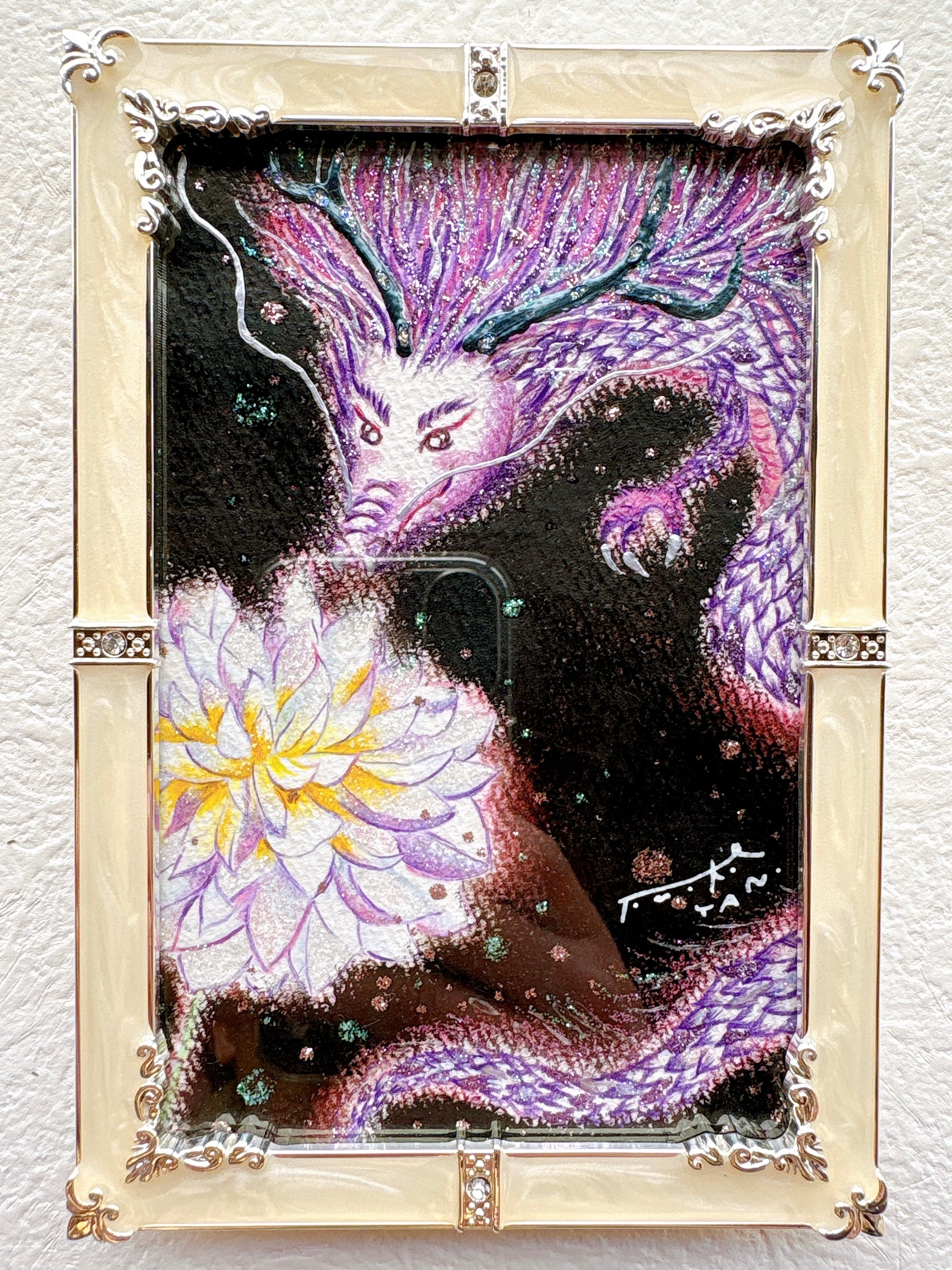 ナマケモノ 絵画 (額縁付) ソフトパステル