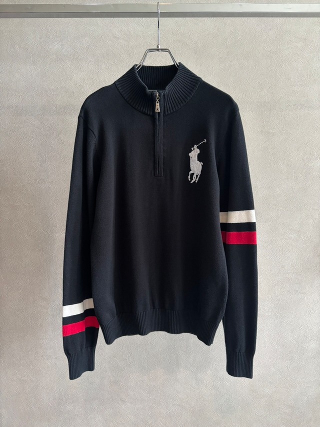 2000s Polo Ralph Lauren ビッグポニー ハーフジップコットンニット