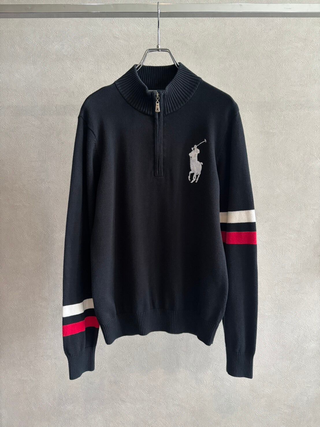 2000s Polo Ralph Lauren ビッグポニー ハーフジップコットンニット