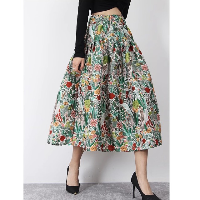 flower jacquard skirt<s1711>