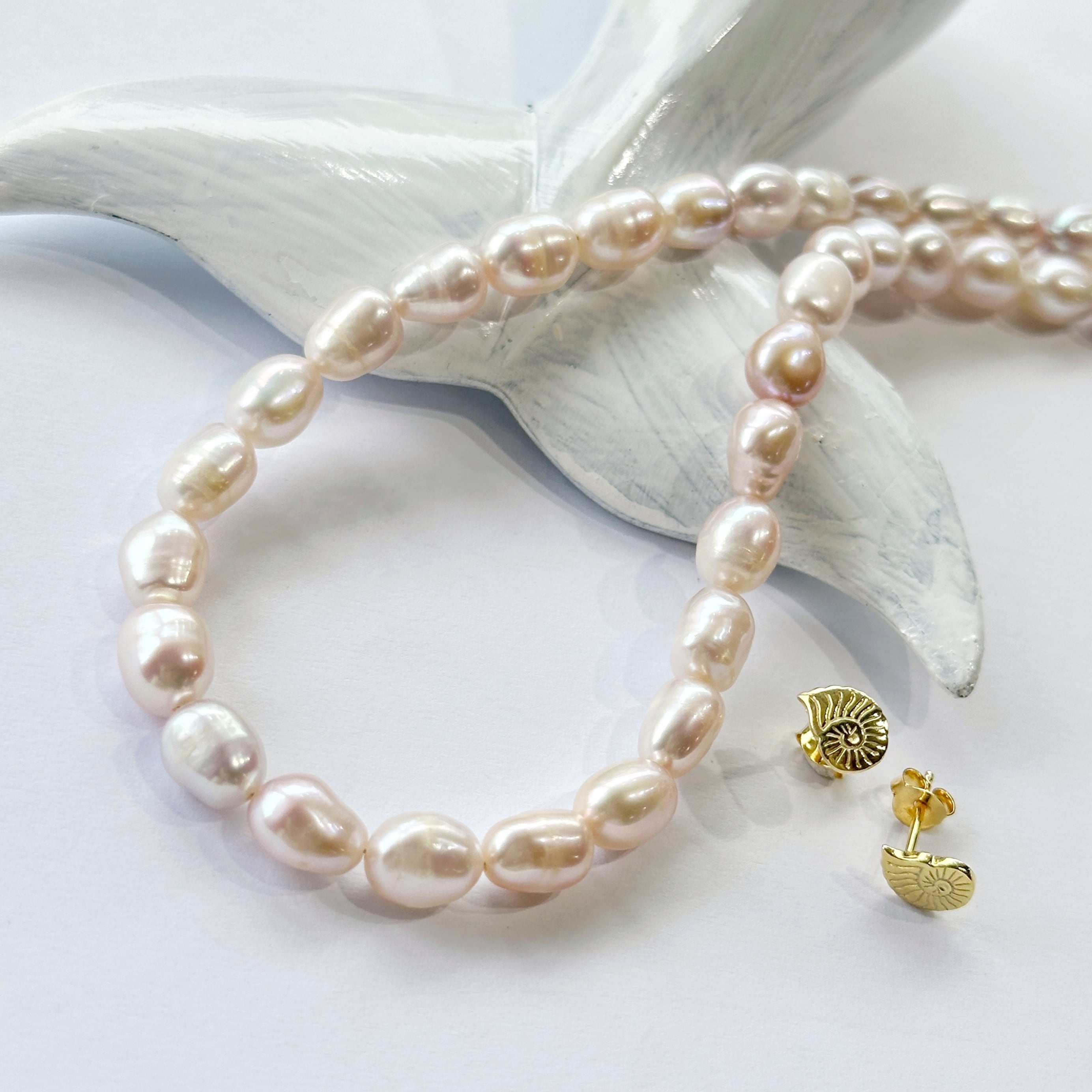 Lagoon Original バロック パール【ピンク】ライス型 ネックレス 40/45