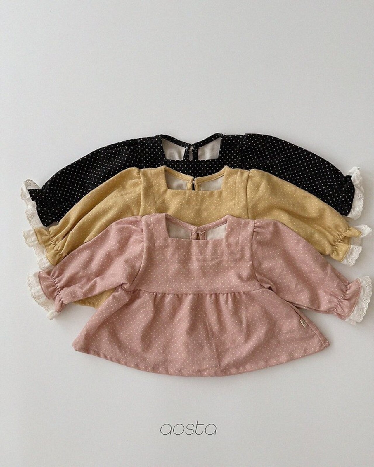 韓国子供服 / 26Autumn / Aosta / ミルクドットブラウス / 秋服 *S~XXL*