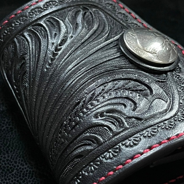 【2周年記念】シェリダンスタイルカービングコインケース（グッピー特別仕様）【赤】