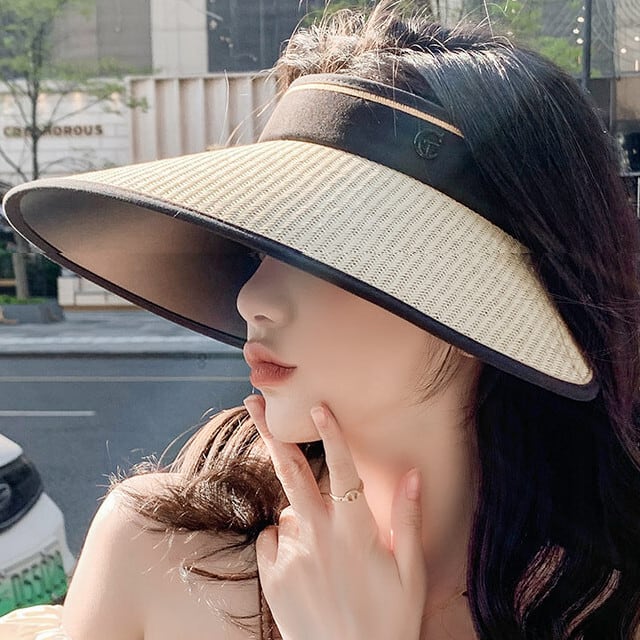 サンバイザー レディース 麦わら帽子 ストローハット 紫外線カット 春