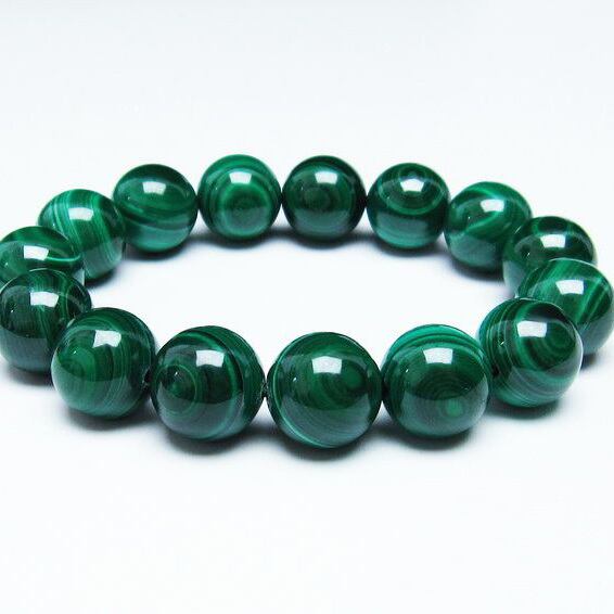 マラカイト ブレスレット 15mm 一点物 111-29389