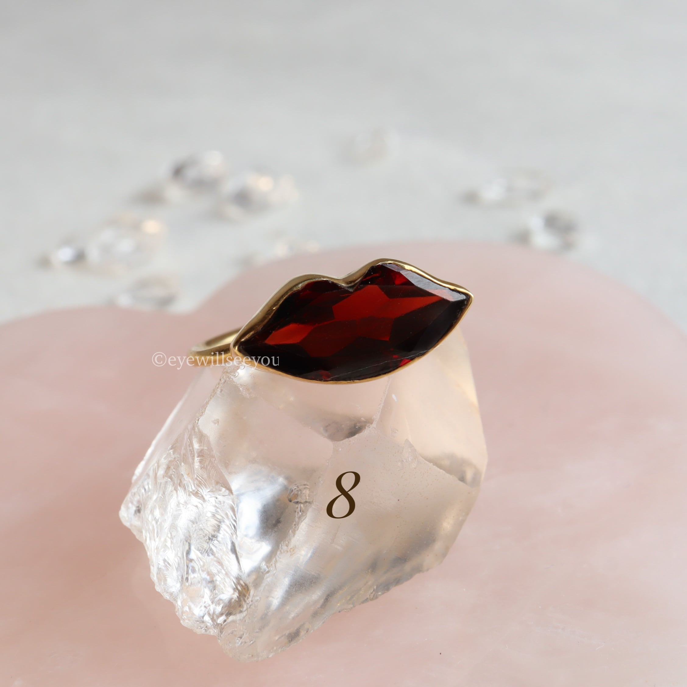 6号〜約11号) Garnet Lip ring ガーネットリップリング | eyewillseeyou