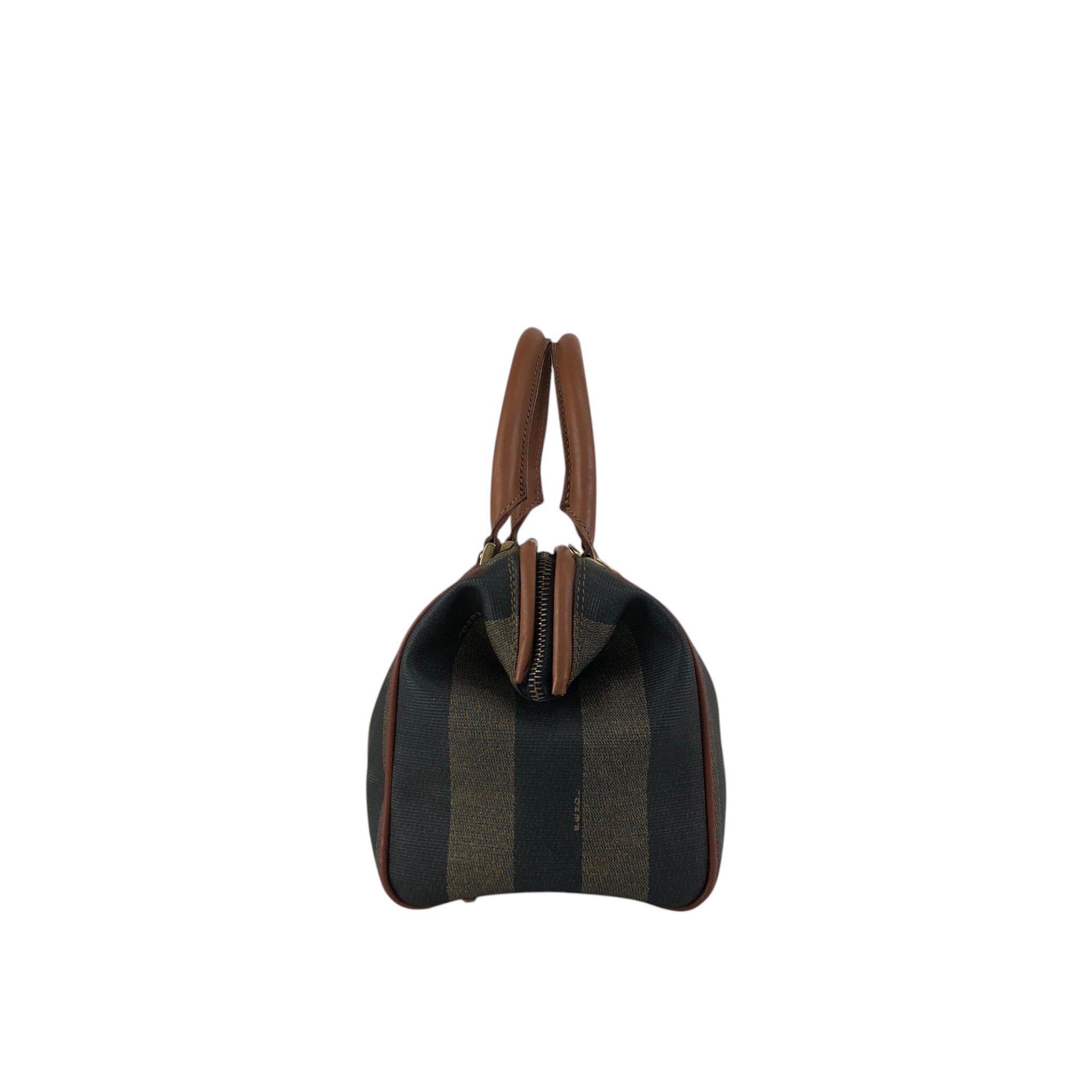 FENDI フェンディ ペカン ハンドバッグ ブラウン PVCレザー ミニ
