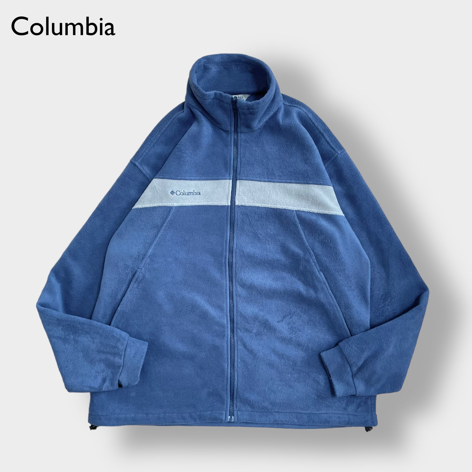 Columbia】フリース ジャケット 刺繍ロゴ ワンポイントロゴ 3X ワイド