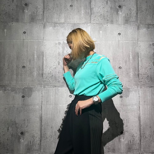 SHEER LONG SLEEVE KNIT TOP