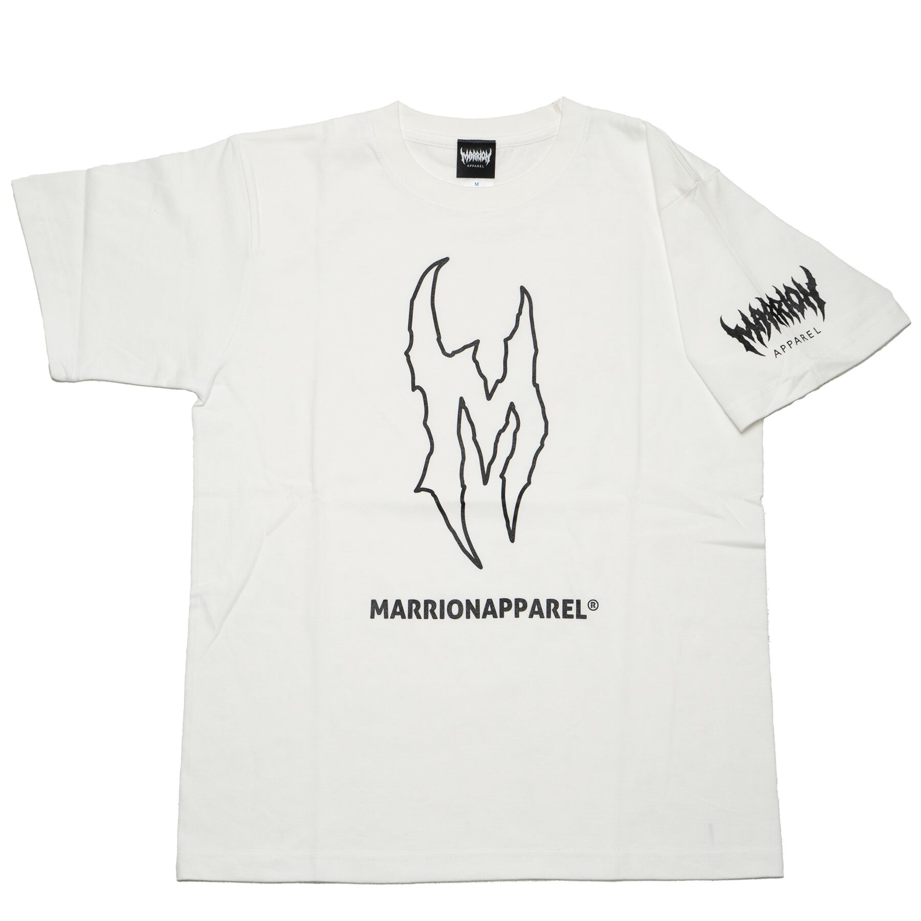 【Cotton100％】LOGO BIG Ｍ T-shirts  (White×Black)-マリアパ