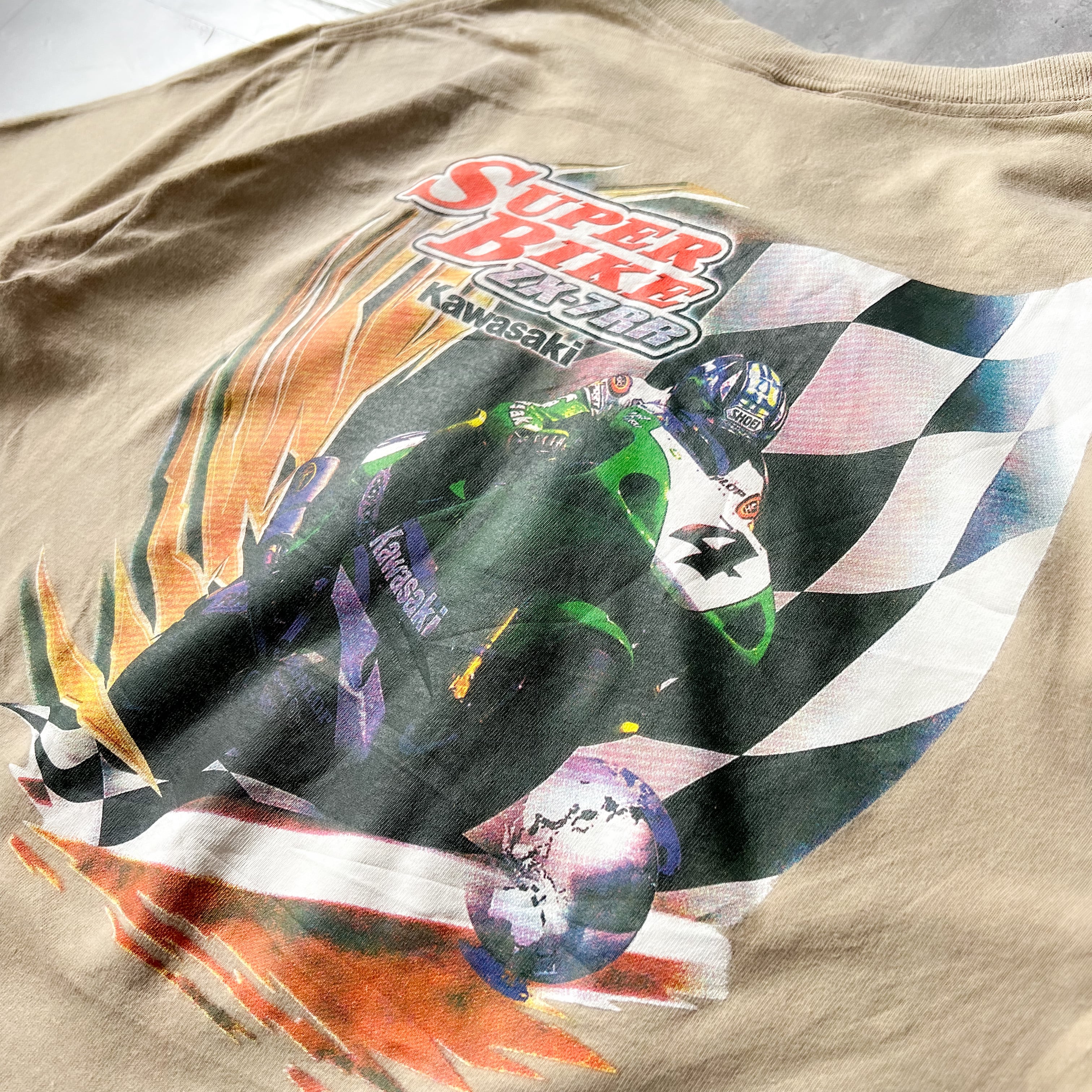 90s KAWASAKI カワサキ ビンテージ Tシャツ 国産旧車族車XLサイズ